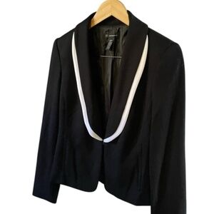 INC Black and White Classic Tuxedo Style Women’s Jacket Blazer Size L